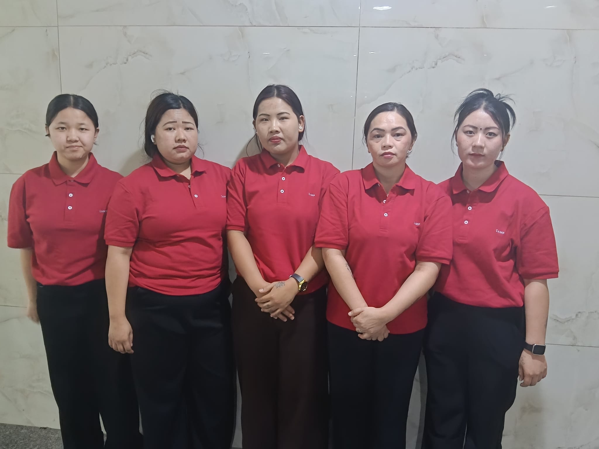 ABRAR Diamond cleaning team in red uniforms